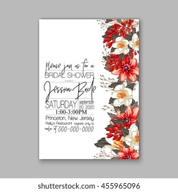Wedding Invitation with abstract floral background