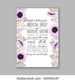 Wedding Invitation with abstract floral background