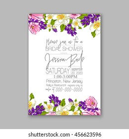 Wedding Invitation with abstract floral background