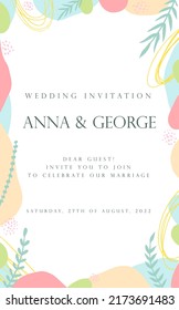 Wedding invitation. Abstract invitation. Modern style