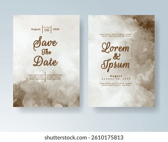 Wedding invitation with abstract splash watercolor