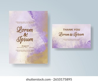 Wedding invitation with abstract splash watercolor