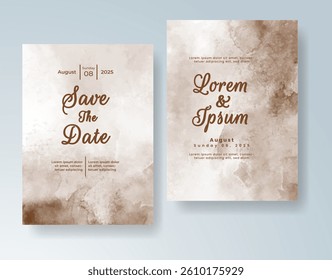 Wedding invitation with abstract splash watercolor