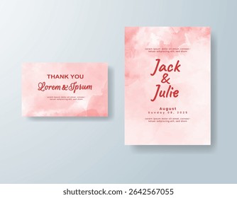 Wedding invitation with abstract splash watercolor