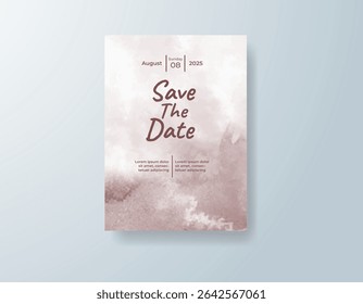 Wedding invitation with abstract splash watercolor