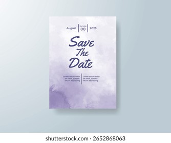 invitation au Mariage avec éclaboussures abstraites à l'aquarelle