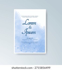 Wedding invitation with abstract splash watercolor