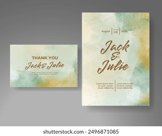 Invitación de Boda con fondo de acuarela salpicado Abstractas