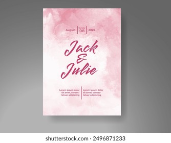 Invitación de Boda con fondo de acuarela salpicado Abstractas