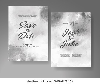 Invitación de Boda con fondo de acuarela salpicado Abstractas