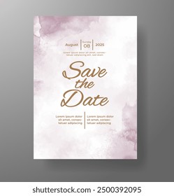 Hochzeitseinladung mit abstraktem spritzigem Aquarellhintergrund