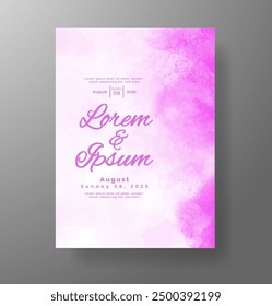 Hochzeitseinladung mit abstraktem spritzigem Aquarellhintergrund