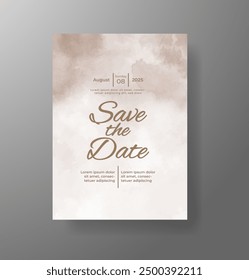 Wedding invitation with Abstract splashed watercolor background