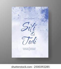 Hochzeitseinladung mit abstraktem spritzigem Aquarellhintergrund