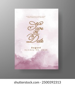 Wedding invitation with Abstract splashed watercolor background