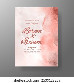 Wedding invitation with Abstract splashed watercolor background