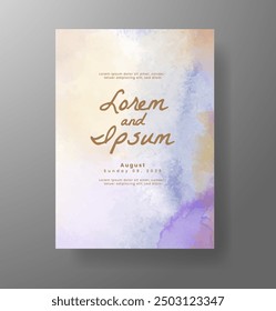 Invitación de Boda con fondo de acuarela salpicado Abstractas