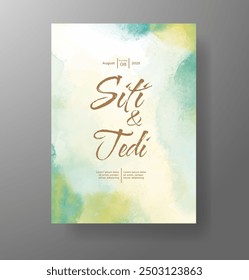 Invitación de Boda con fondo de acuarela salpicado Abstractas