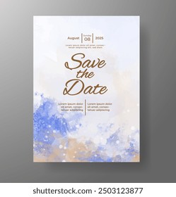Invitación de Boda con fondo de acuarela salpicado Abstractas