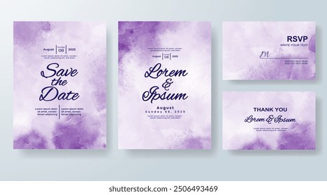 Hochzeitseinladung mit abstraktem spritzigem Aquarellhintergrund