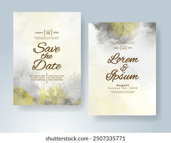 Invitación de Boda con fondo de acuarela salpicado Abstractas