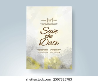Invitación de Boda con fondo de acuarela salpicado Abstractas