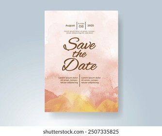 Invitación de Boda con fondo de acuarela salpicado Abstractas