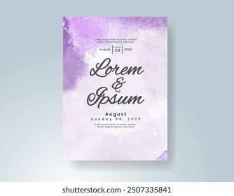 Invitación de Boda con fondo de acuarela salpicado Abstractas