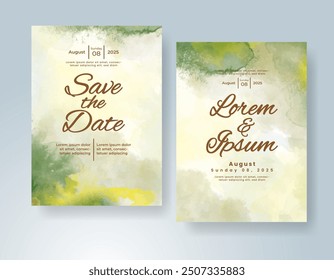 Invitación de Boda con fondo de acuarela salpicado Abstractas