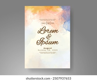 Invitación de Boda con fondo de acuarela salpicado Abstractas