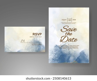 Invitación de Boda con fondo de acuarela salpicado Abstractas