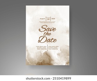 Invitación de Boda con fondo de acuarela salpicado Abstractas