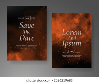 Invitación de Boda con fondo de acuarela salpicado Abstractas