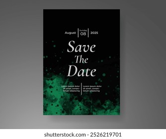 Invitación de Boda con fondo de acuarela salpicado Abstractas