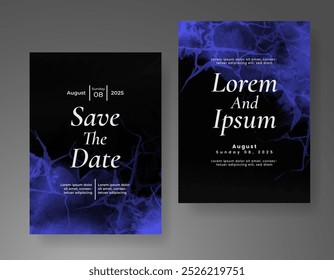 Wedding invitation with Abstract splashed watercolor background