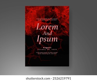 Wedding invitation with Abstract splashed watercolor background