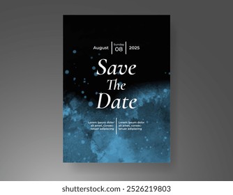 Invitación de Boda con fondo de acuarela salpicado Abstractas