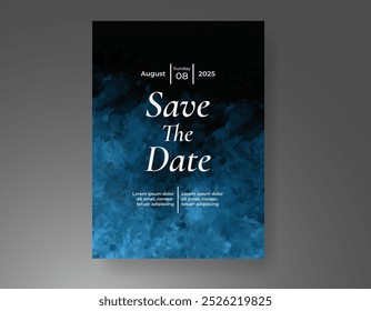 Invitación de Boda con fondo de acuarela salpicado Abstractas