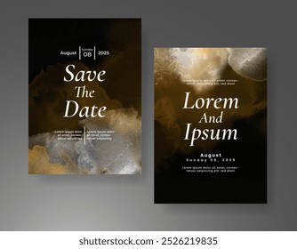 Invitación de Boda con fondo de acuarela salpicado Abstractas