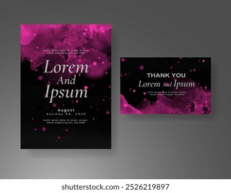 Invitación de Boda con fondo de acuarela salpicado Abstractas