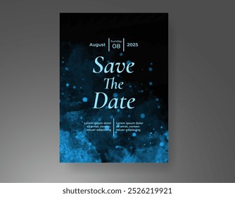 Invitación de Boda con fondo de acuarela salpicado Abstractas