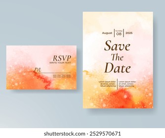 Invitación de Boda con fondo de acuarela salpicado Abstractas