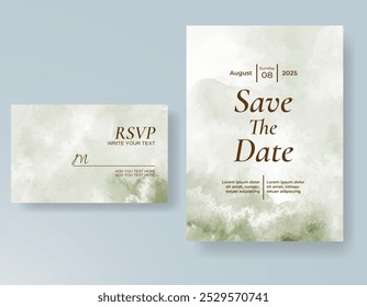Hochzeitseinladung mit abstraktem spritzigem Aquarellhintergrund