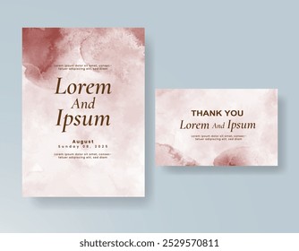 Invitación de Boda con fondo de acuarela salpicado Abstractas