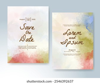 Invitación de Boda con fondo de acuarela salpicado Abstractas