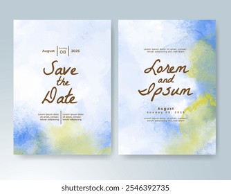 Invitación de Boda con fondo de acuarela salpicado Abstractas