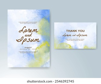 Invitación de Boda con fondo de acuarela salpicado Abstractas