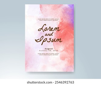 Hochzeitseinladung mit abstraktem spritzigem Aquarellhintergrund