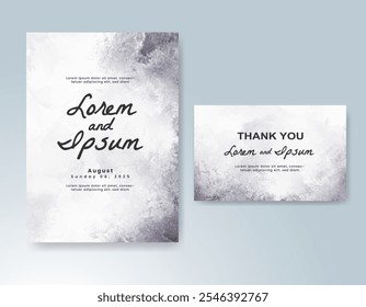 Wedding invitation with Abstract splashed watercolor background