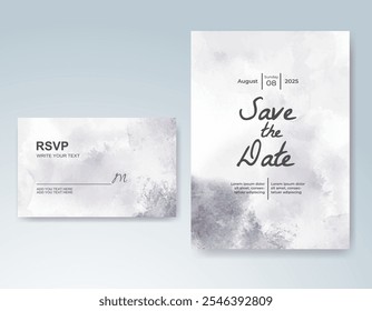 Invitación de Boda con fondo de acuarela salpicado Abstractas